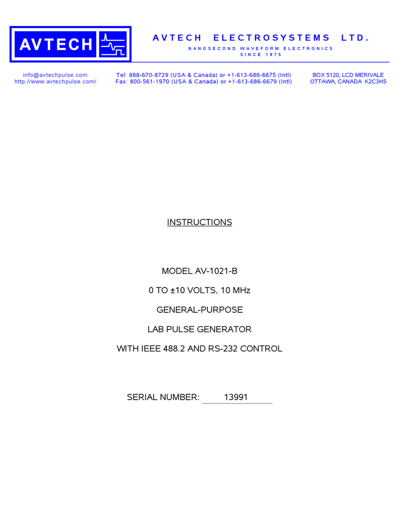 AVTECH ELECTROSYSTEMS LTD. AV-1021-B User manual AVTECH ELECTROSYSTEMS LTD. AV-1021-B User manual