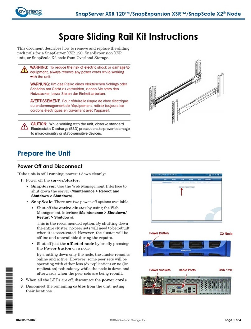 Overland Storage SnapServer XSR 120 instructions