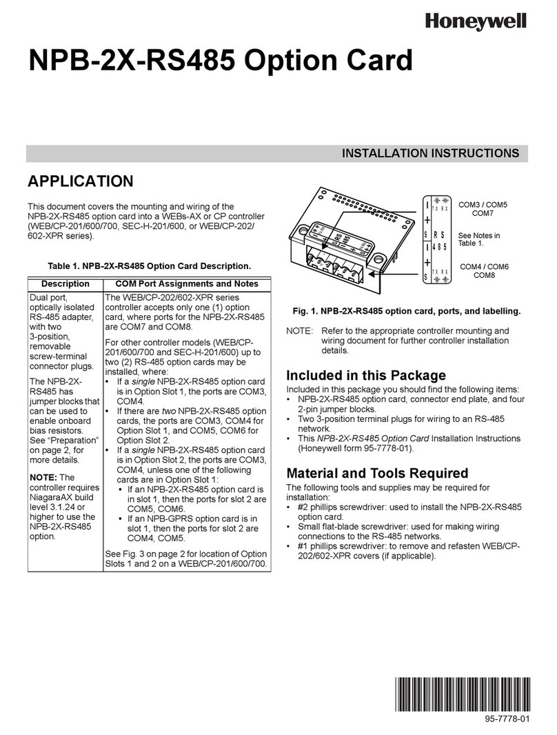 Honeywell NPB-2X-RS485 User manual