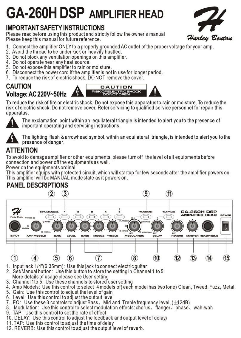 Harley Benton GA-260H DSP User manual Harley Benton GA-260H DSP User manual