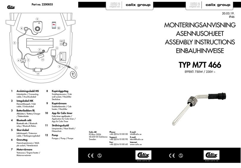 Calix group M7T 466 Assembly instructions