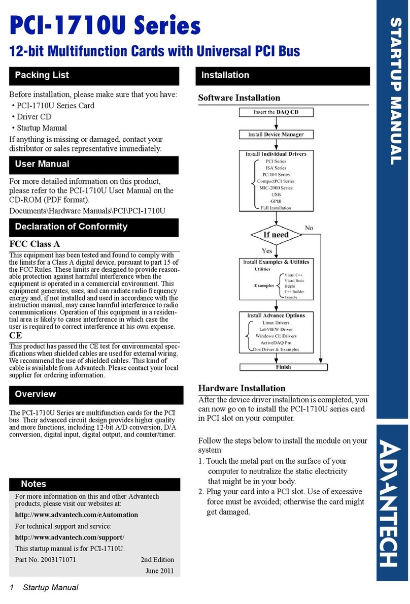 Advantech PCI-1710U Installation and operation manual Advantech PCI-1710U Installation and operation manual