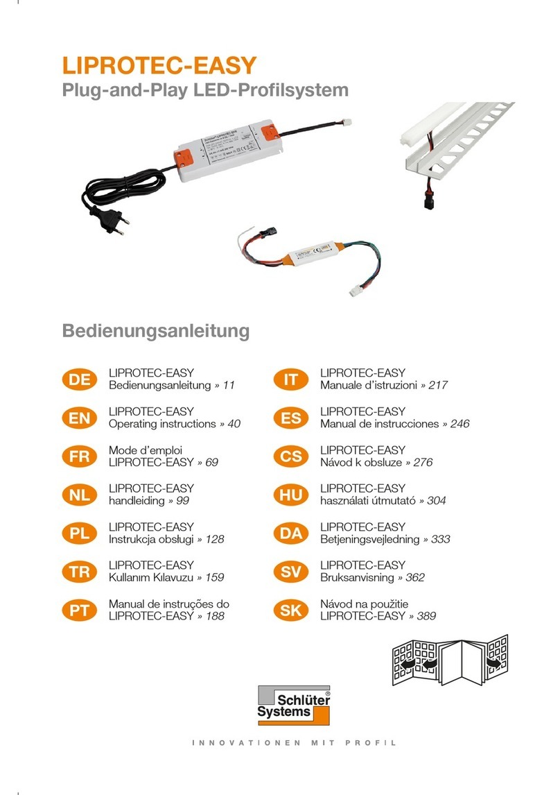 Schluter Systems LIPROTEC-EASY operating instructions