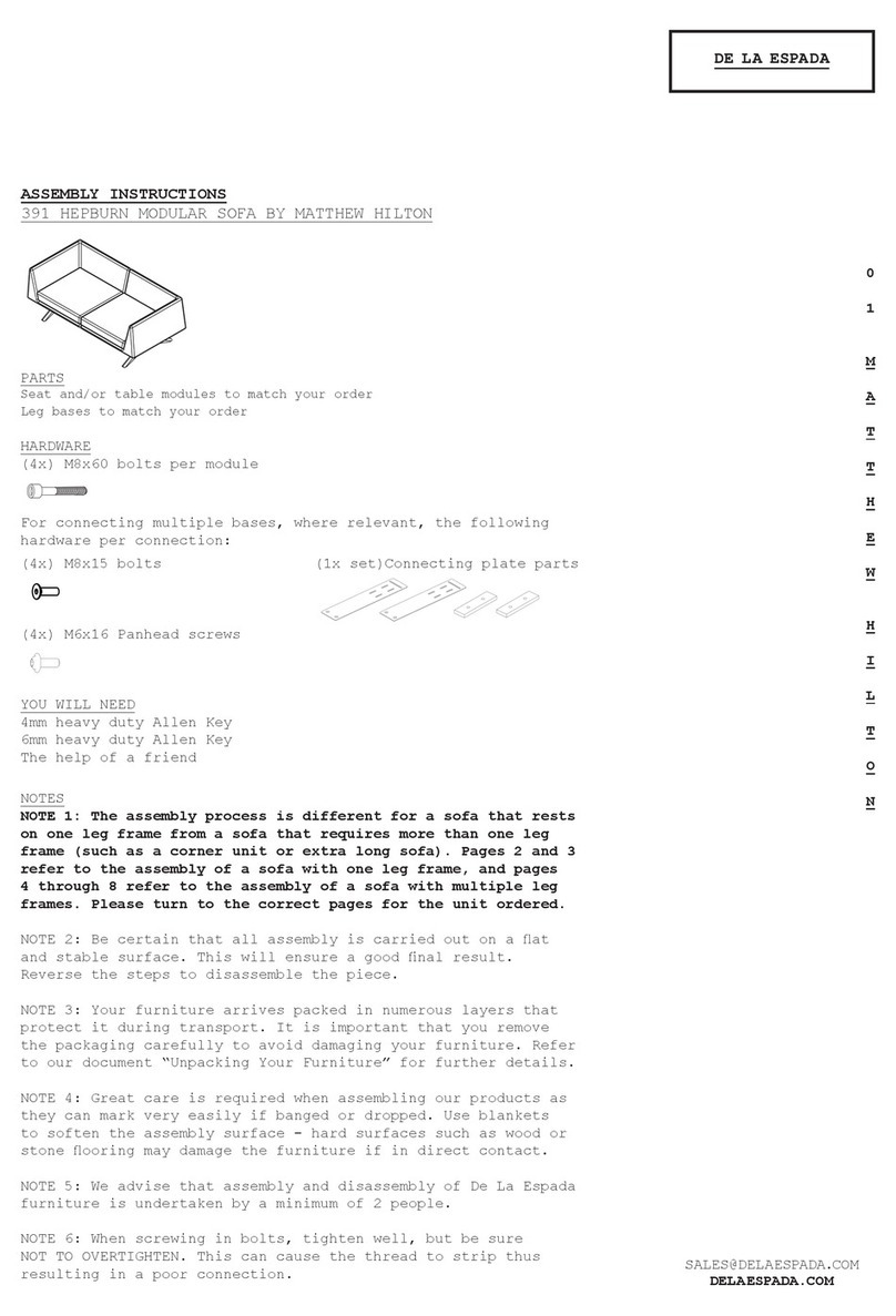 De La Espada MATTHEW HILTON 391 HEPBURN MODULAR SOFA Assembly instructions