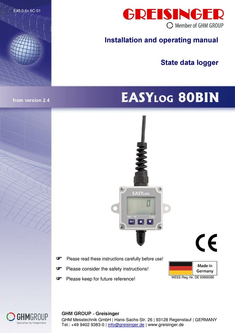GHM Greisinger EASYLOG 80BIN Installation and operating manual