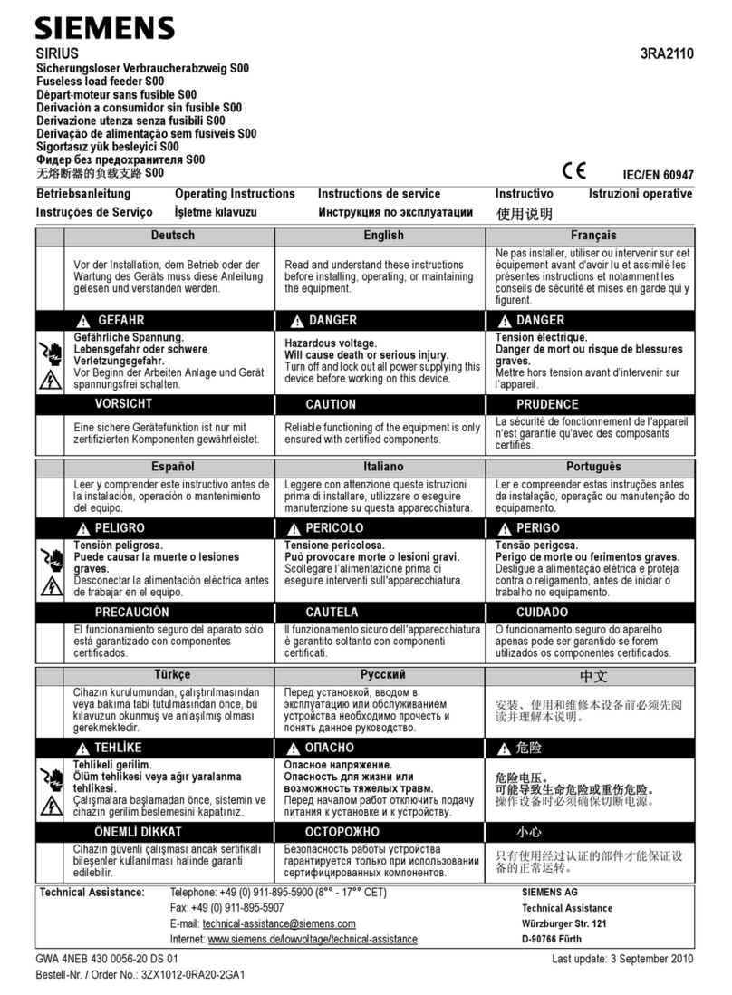 Siemens SIRIUS S00 User manual