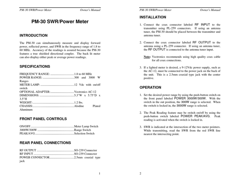 Vectronics PM-30 SWR owner's manual