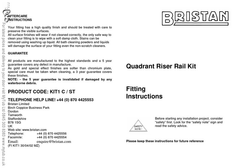 Bristan Quadrant Riser Rail kit User manual