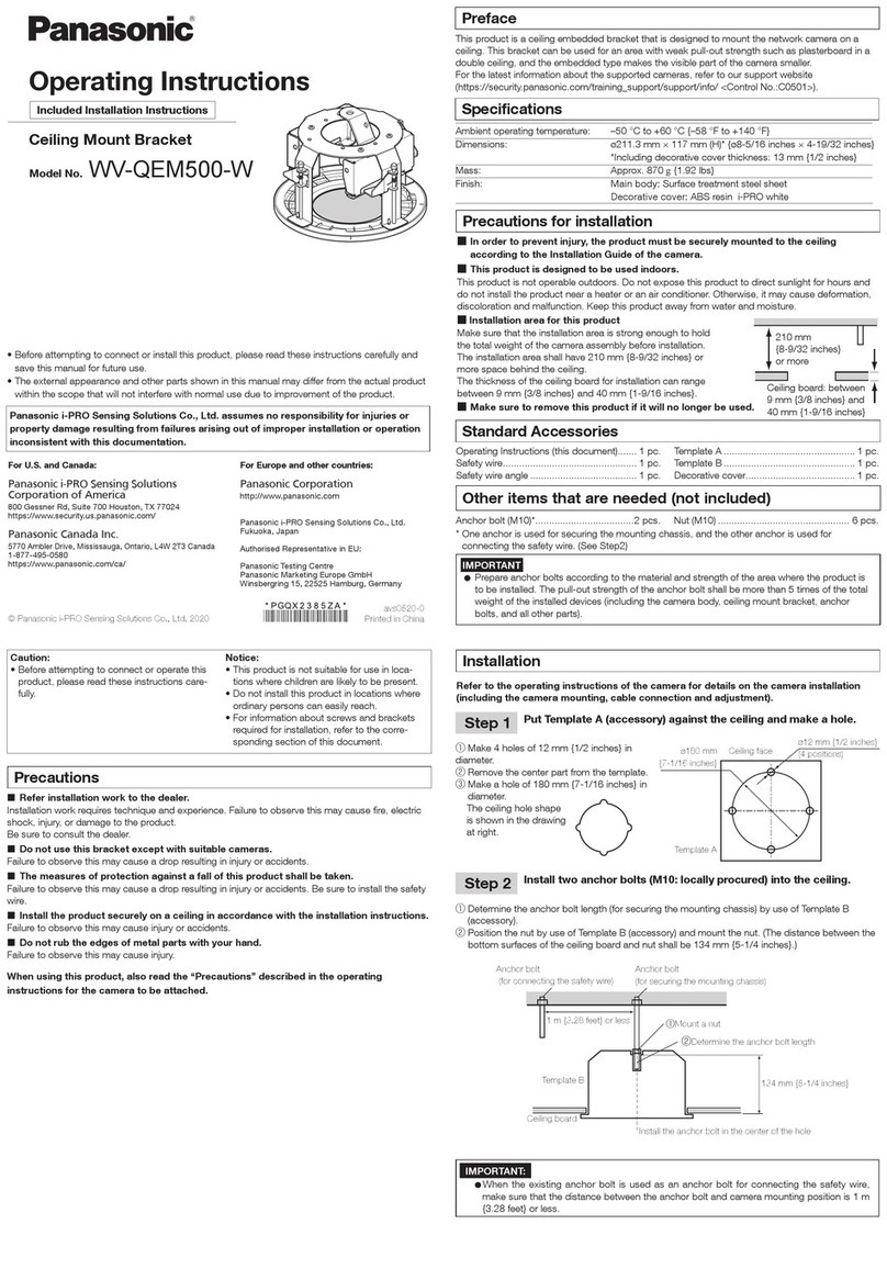 Panasonic WV-QEM500-W operating instructions