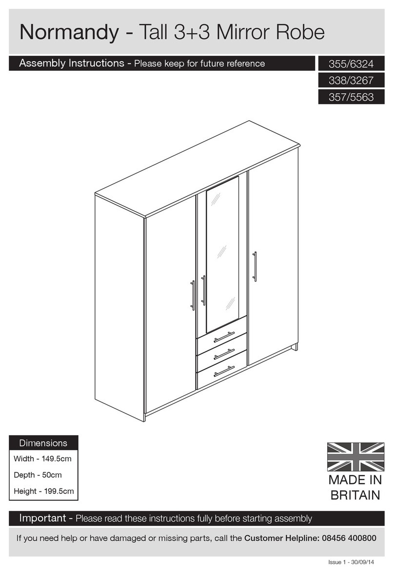 Argos Normandy Tall 3+3 Mirror Robe User manual
