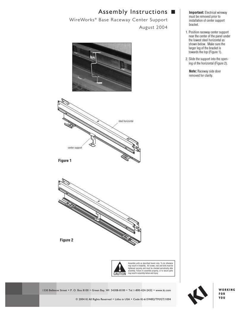 KI WireWorks Base Raceway Center Support User manual