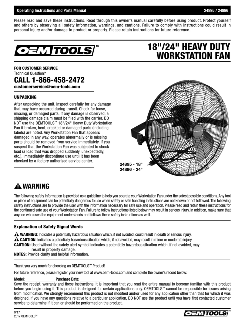 OEM Tools 24895 Operating instructions and parts manual