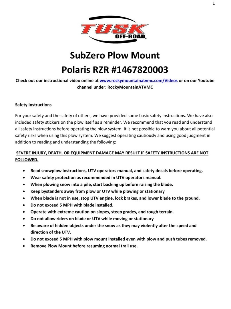 Tusk SubZero Polaris RZR quick start guide