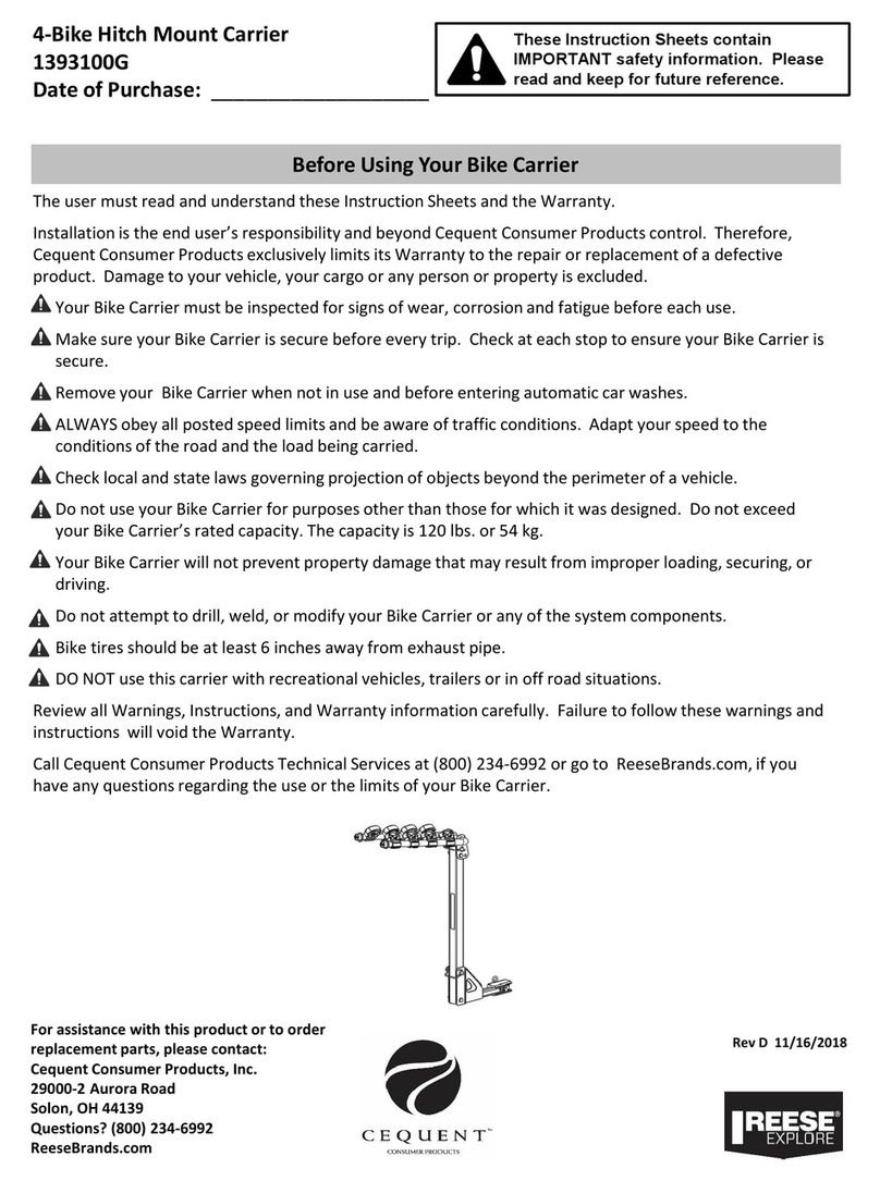Reese Explore CEQUENT 1393100G instruction sheet