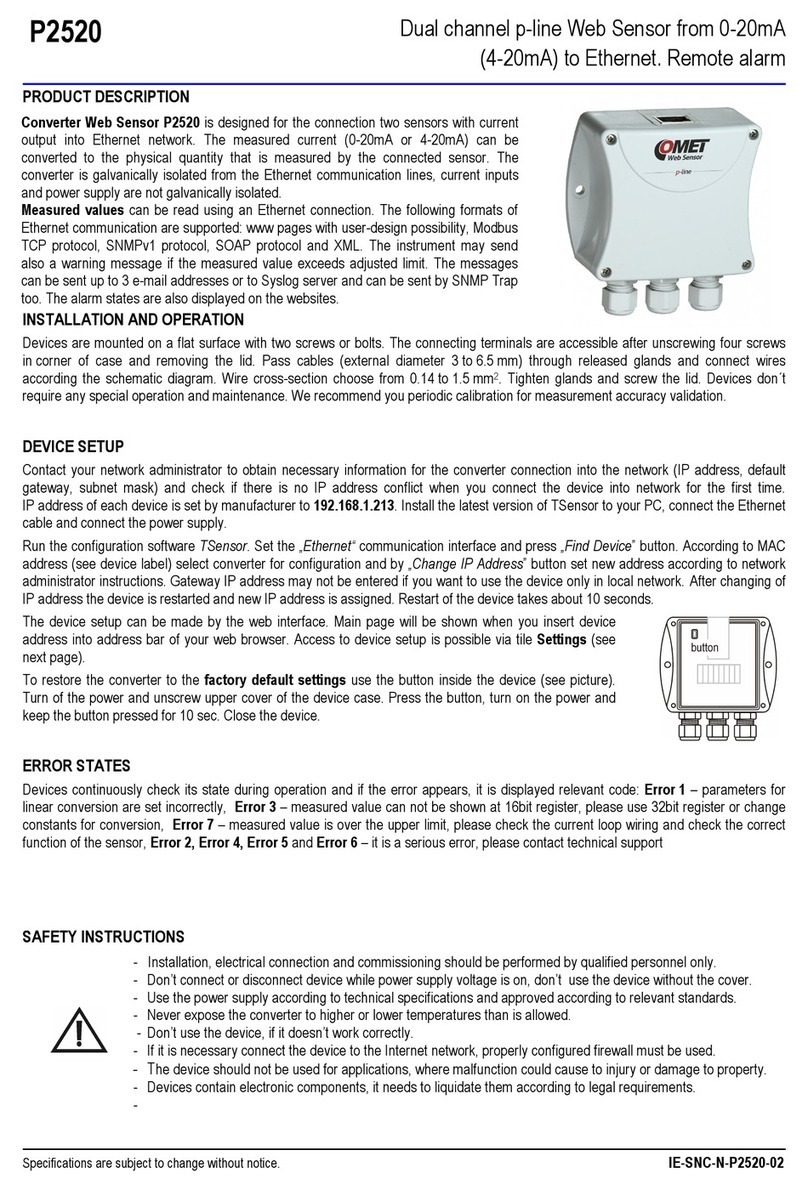 Comet P2520 User manual