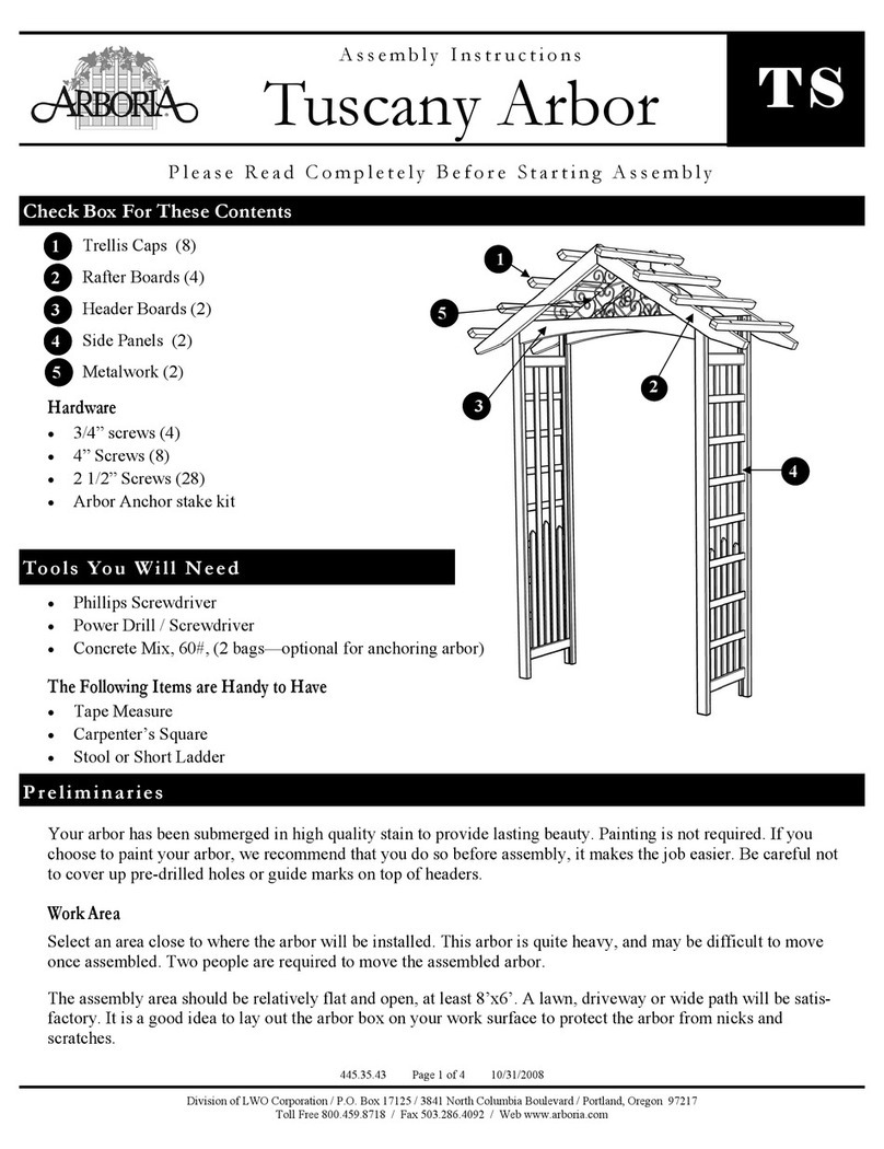 Arboria Tuscany Arbor Assembly instructions