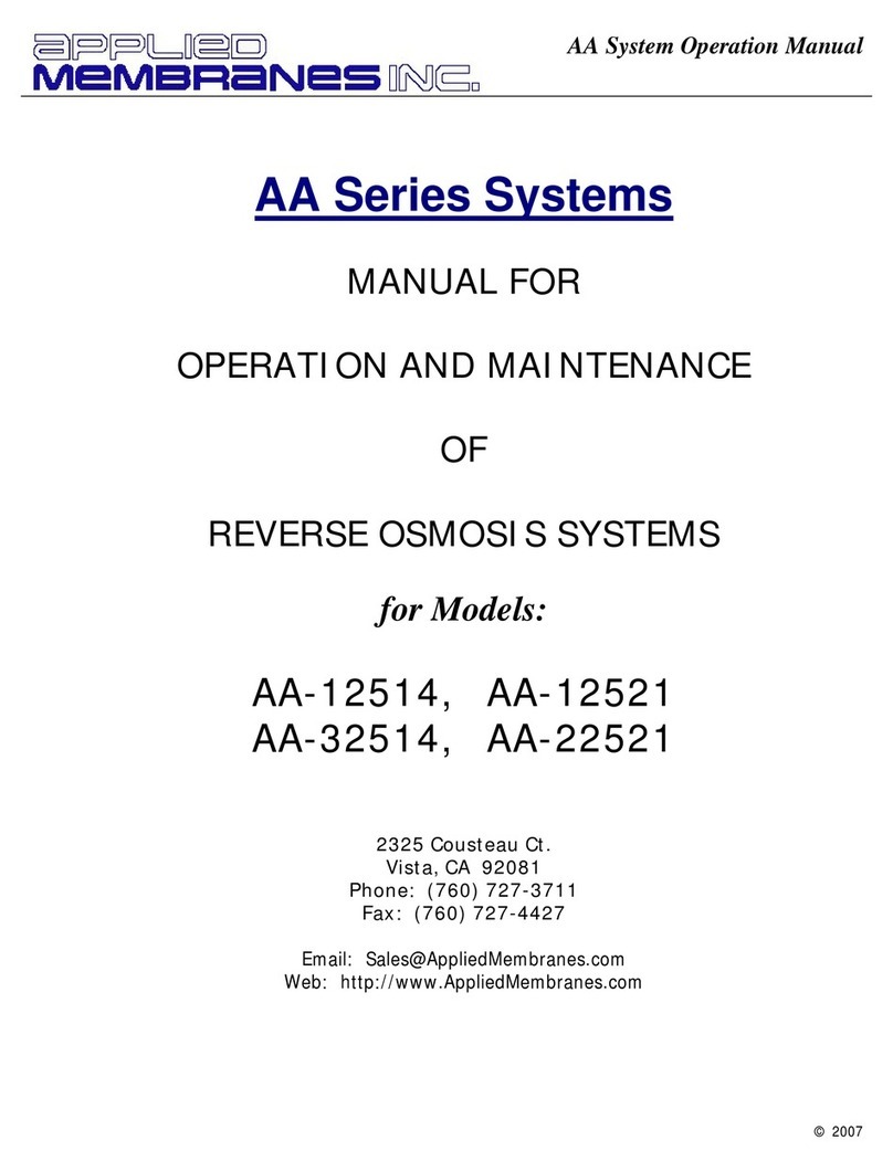 Applied Membranes AA Series Operation manual