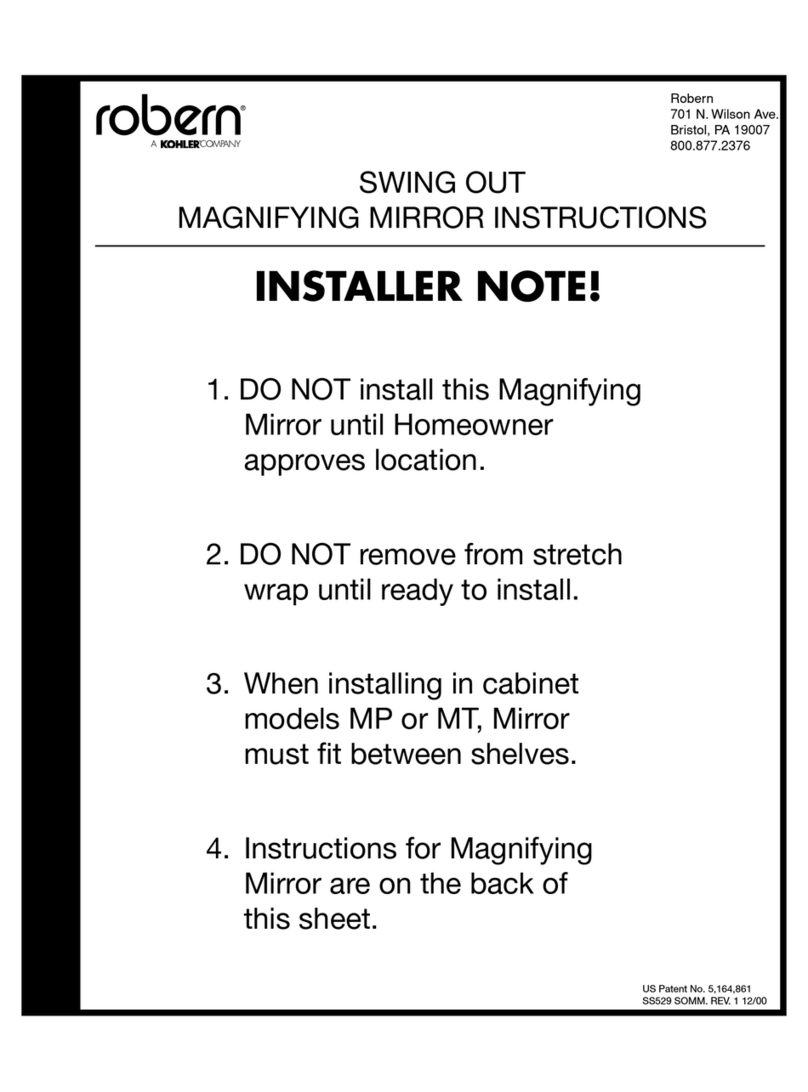 Kohler Robern SWING OUT MAGNIFYING MIRROR User manual Kohler Robern SWING OUT MAGNIFYING MIRROR User manual