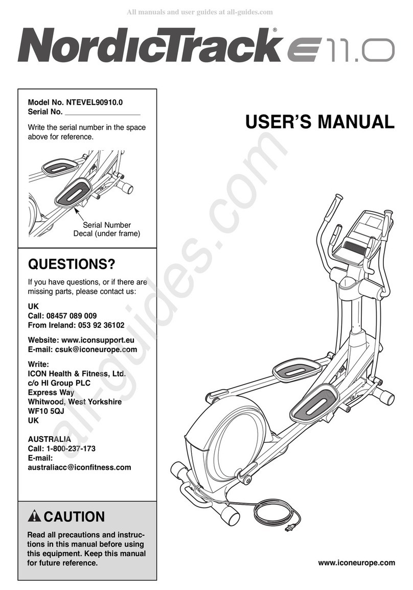 NordicTrack E11.0 Elliptical User manual NordicTrack E11.0 Elliptical User manual