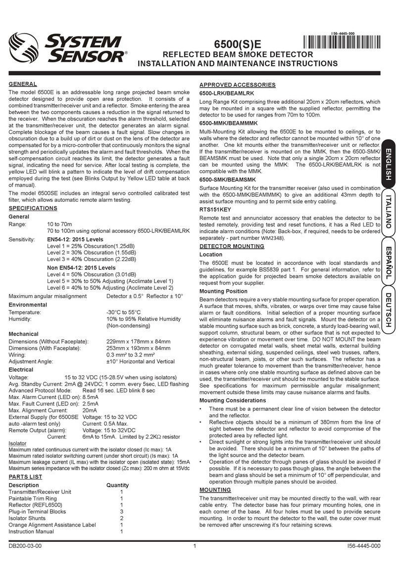 System Sensor 6500E User manual