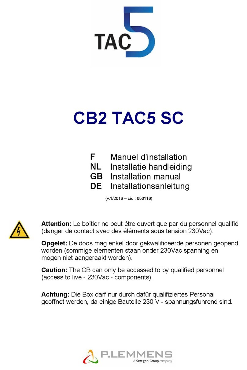 P.LEMMENS CB2 TAC5 SC installation manual