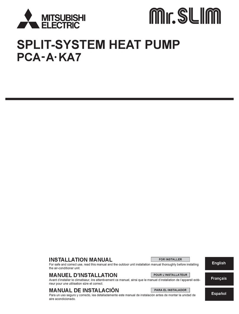 Mitsubishi Electric Mr. Slim PCA-A-KA7 Series installation manual Mitsubishi Electric Mr. Slim PCA-A-KA7 Series installation manual