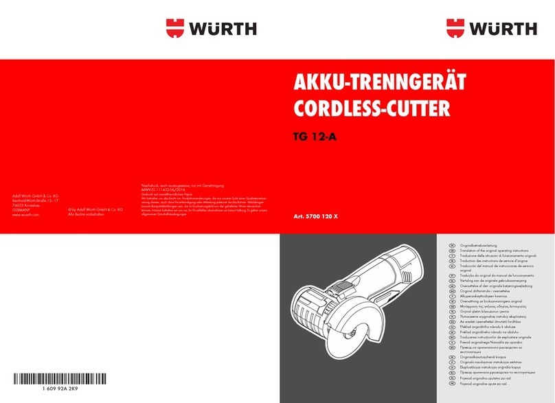 Würth TG 12-A Translation of the original operating instructions