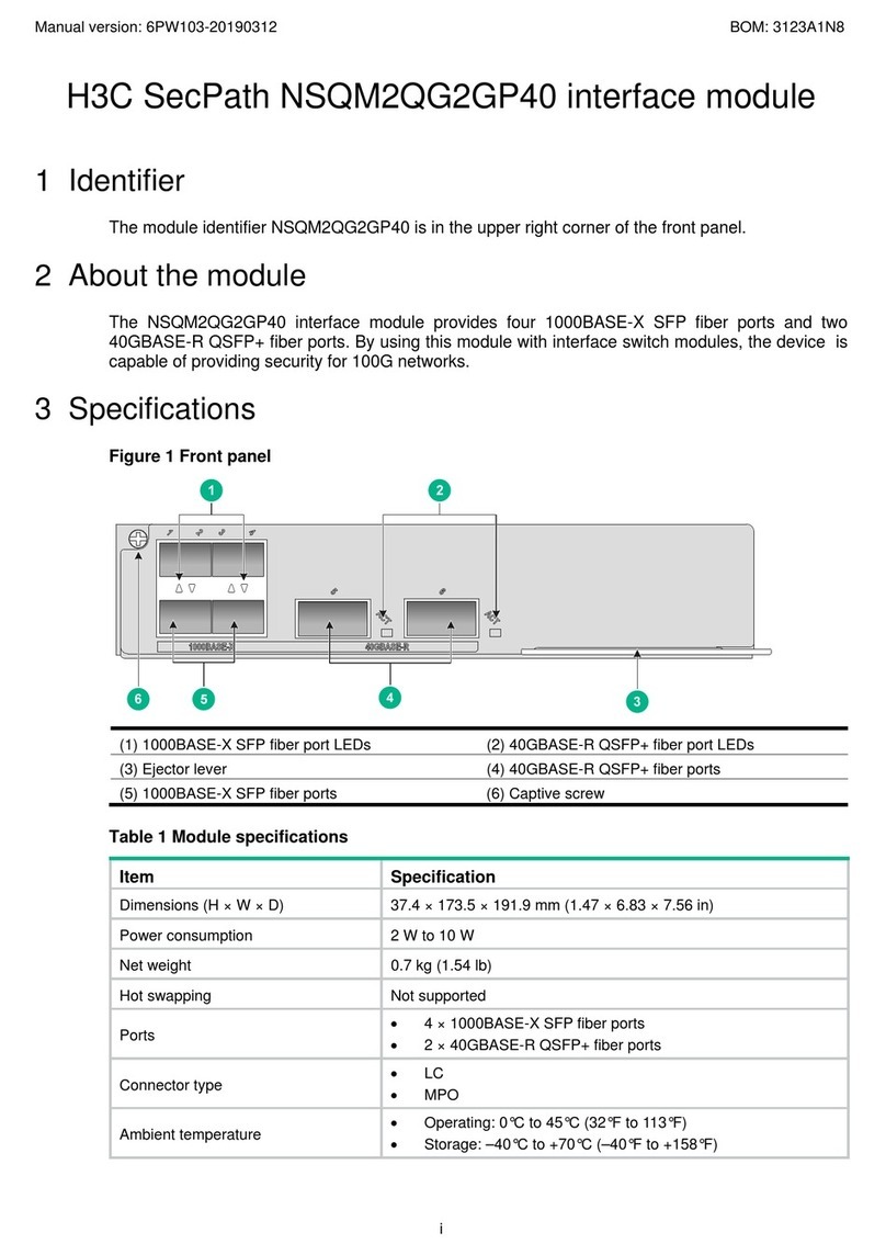 H3C SecPath NSQM2QG2GP40 manual