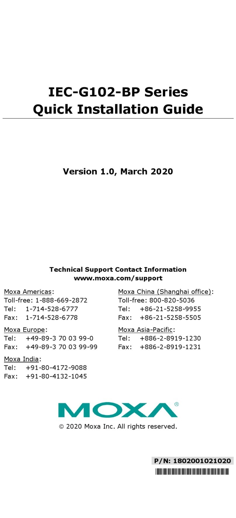 Moxa Technologies IEC-G102-BP Series Quick installation guide Moxa Technologies IEC-G102-BP Series Quick installation guide