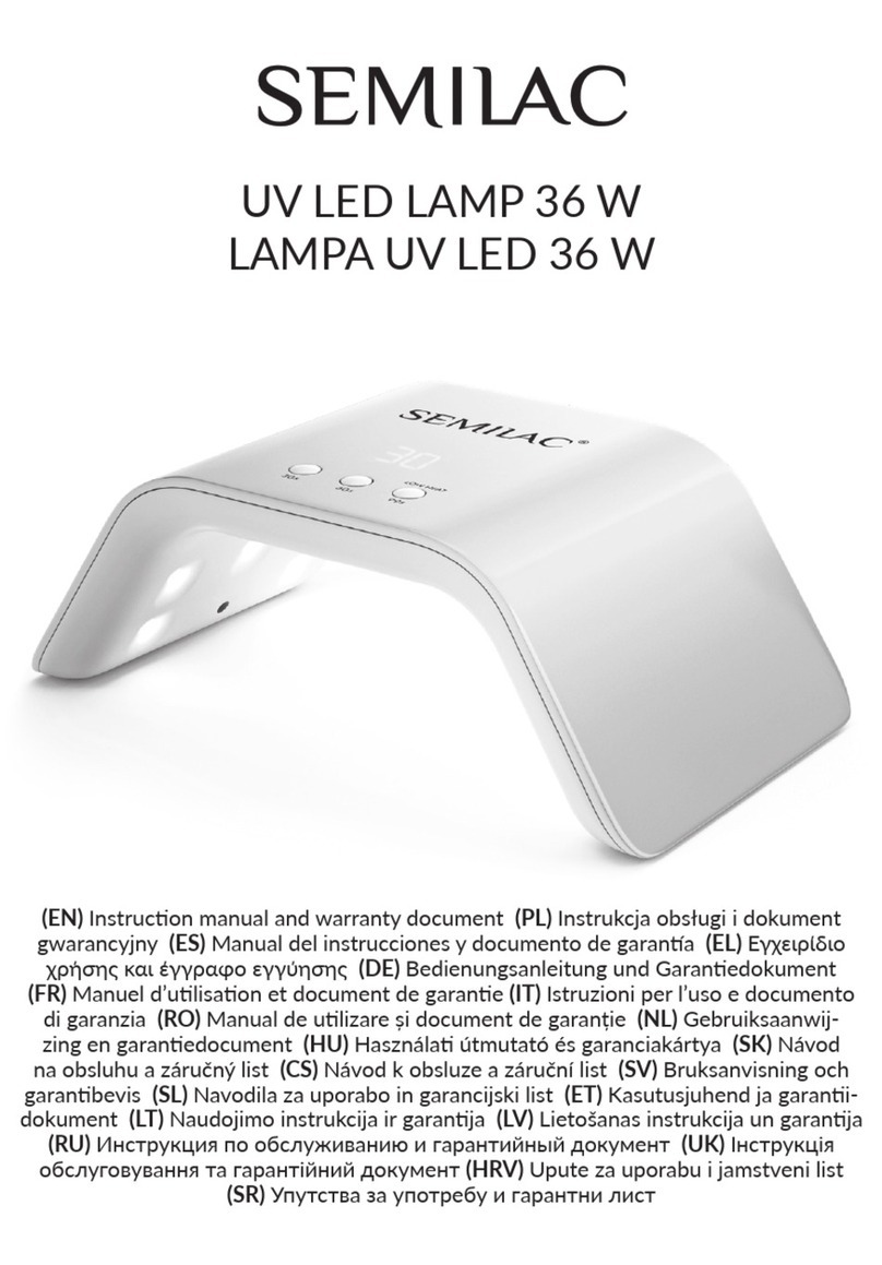 Semilac UV LED LAMP 36 W Instruction manual and warranty document