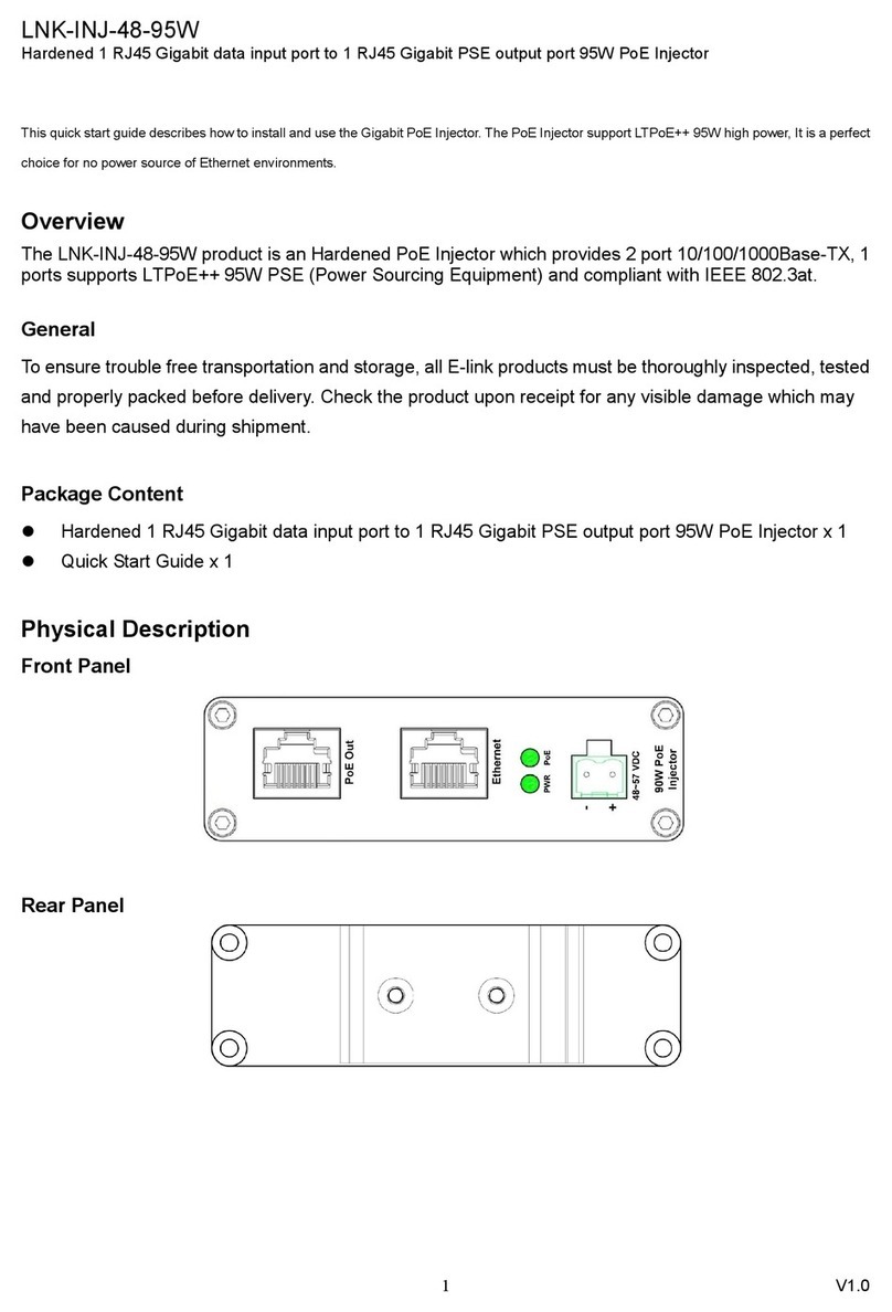 elink LNK-INJ-48-95W quick start guide