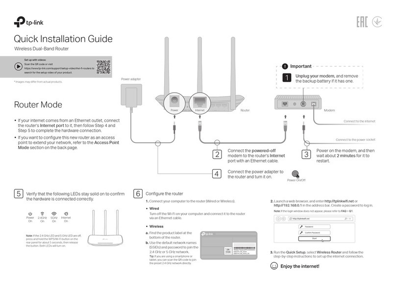 TP-Link Archer C20 Quick installation guide