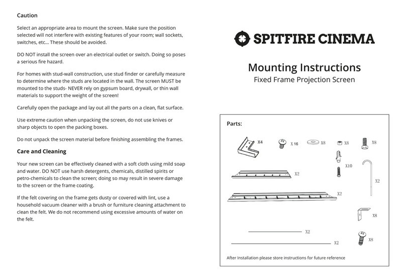 SPITFIRE CINEMA Fixed Frame Projection Screen Mounting instructions