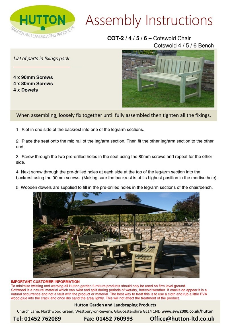 HUTTON Cotswold Chair Assembly instructions HUTTON Cotswold Chair Assembly instructions