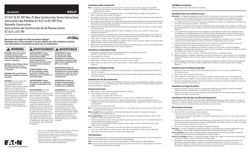 Eaton HALO E7 TAT Non-IC New Construction Series instructions