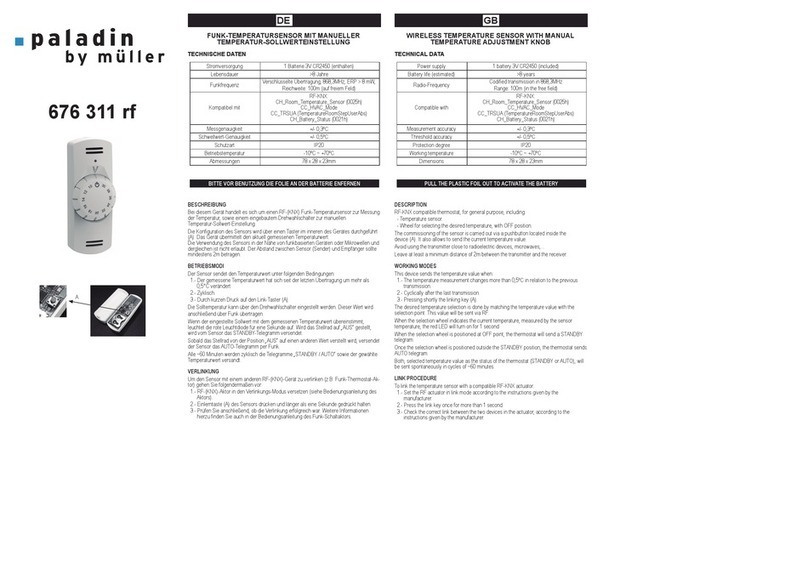 Muller Paladin 676 311 rf quick start guide