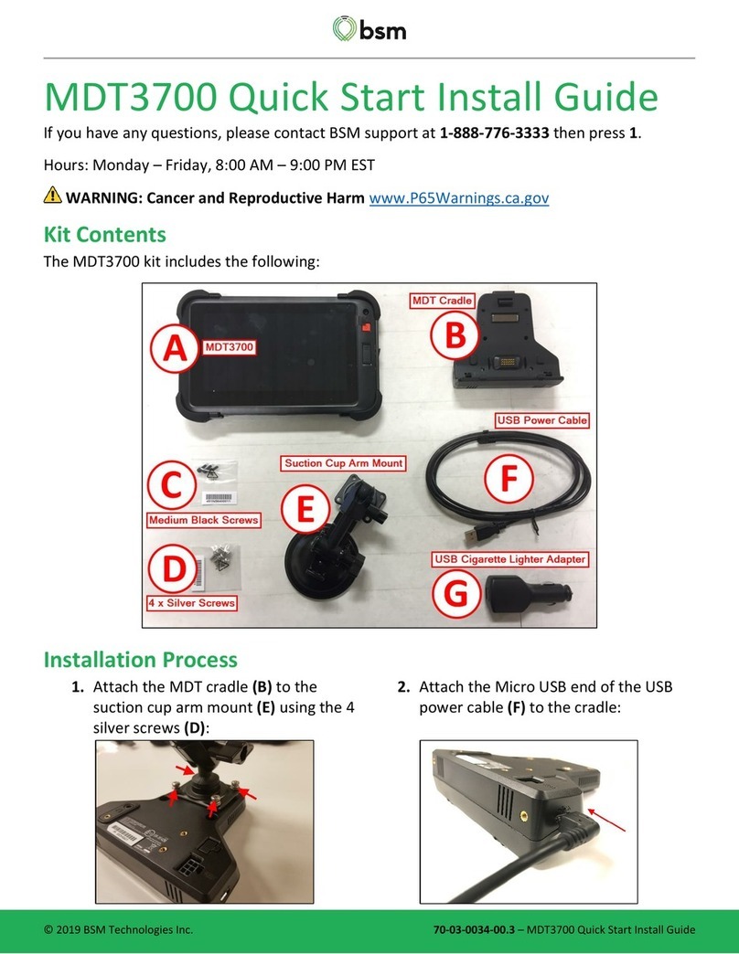 BSM MDT3700 Quick Start Install Guide