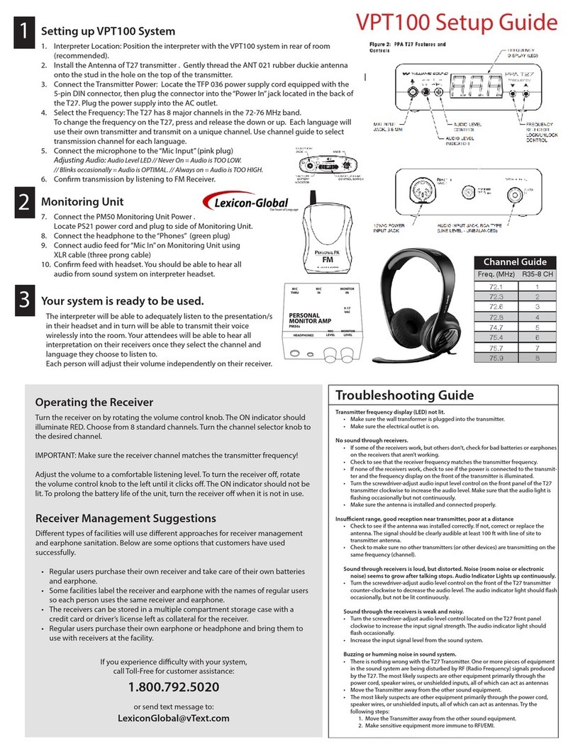 Lexicon VPT100 Setup guide