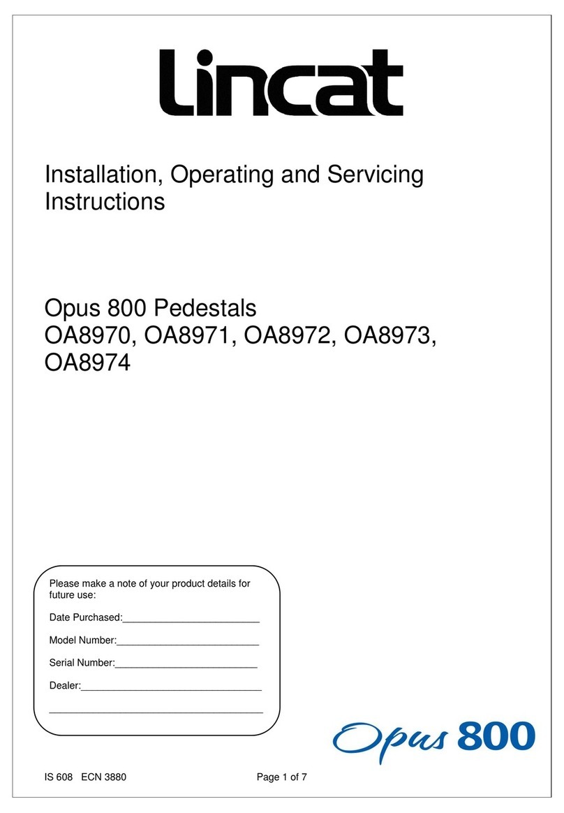 Lincat Opus 800 Series Installation, operating and servicing instructions Lincat Opus 800 Series Installation, operating and servicing instructions