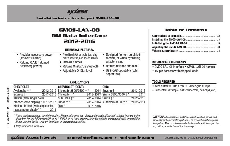 Axxess GMOS-LAN-08 User manual