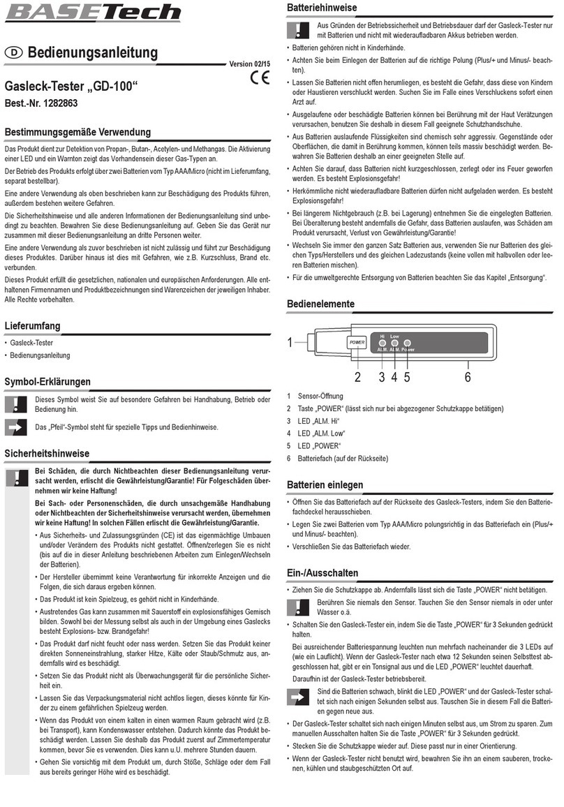 BASETech GD-100 operating instructions