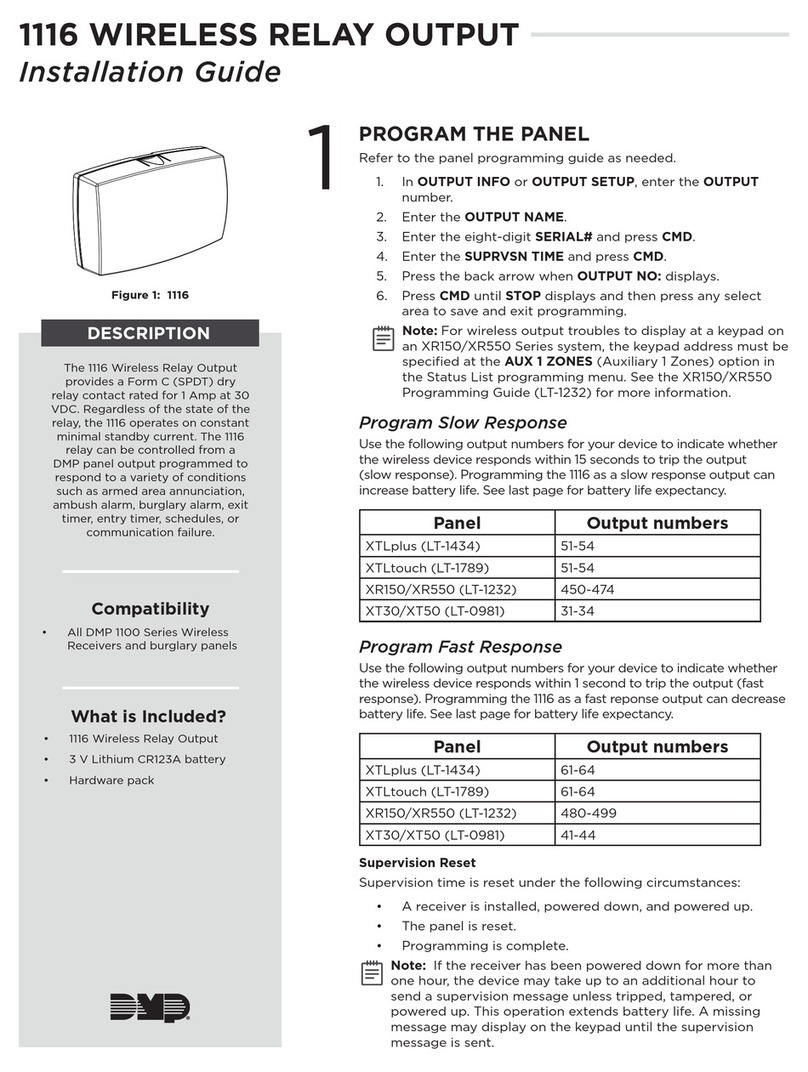 DMP Electronics 1116 User manual DMP Electronics 1116 User manual