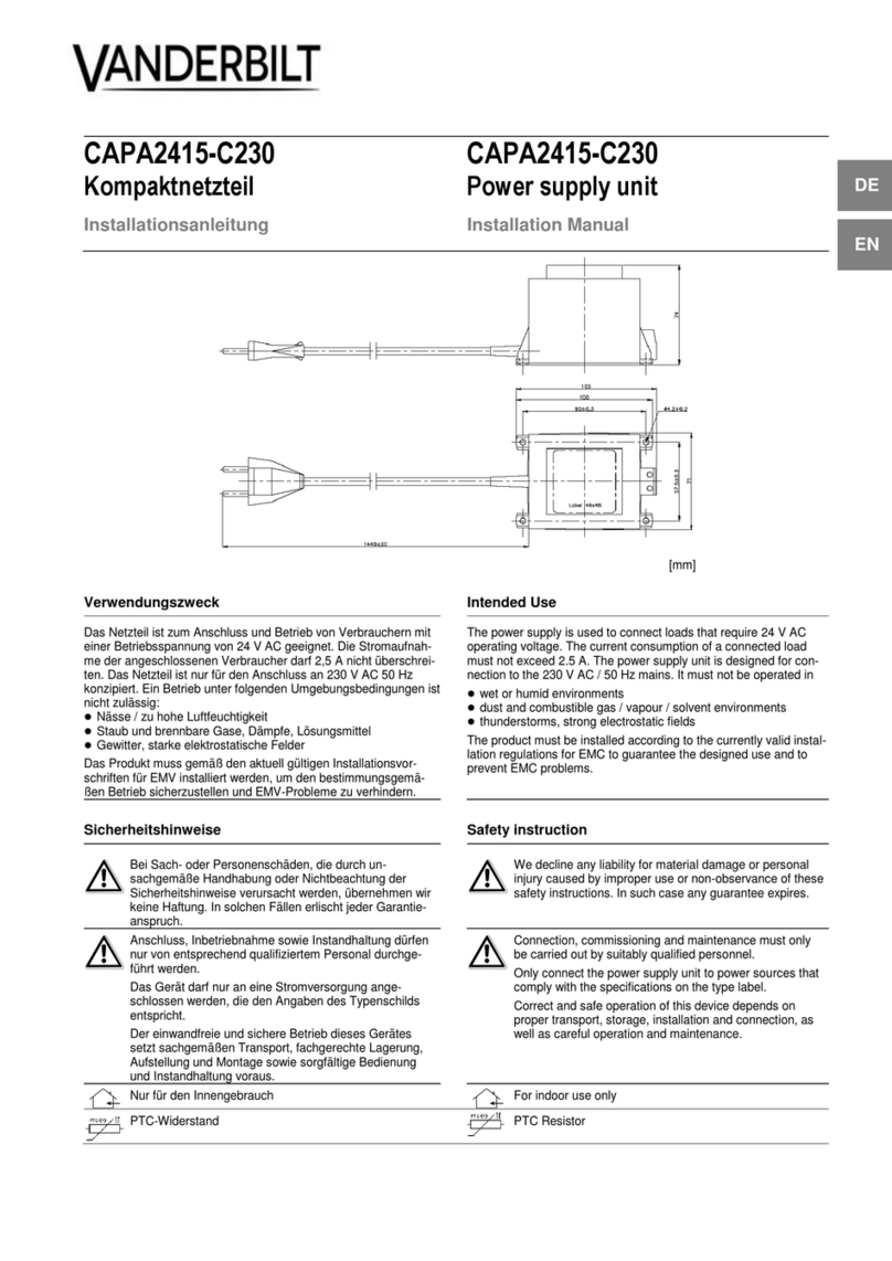 Vanderbilt CAPA2415-C230 installation manual