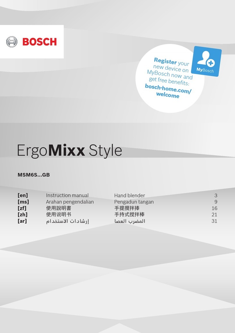 Bosch ErgoMixx Style MSM6S GB Series User manual