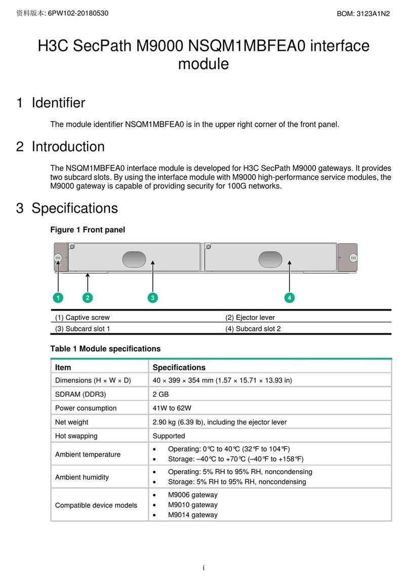 H3C SecPath M9000 NSQM1MBFEA0 User manual