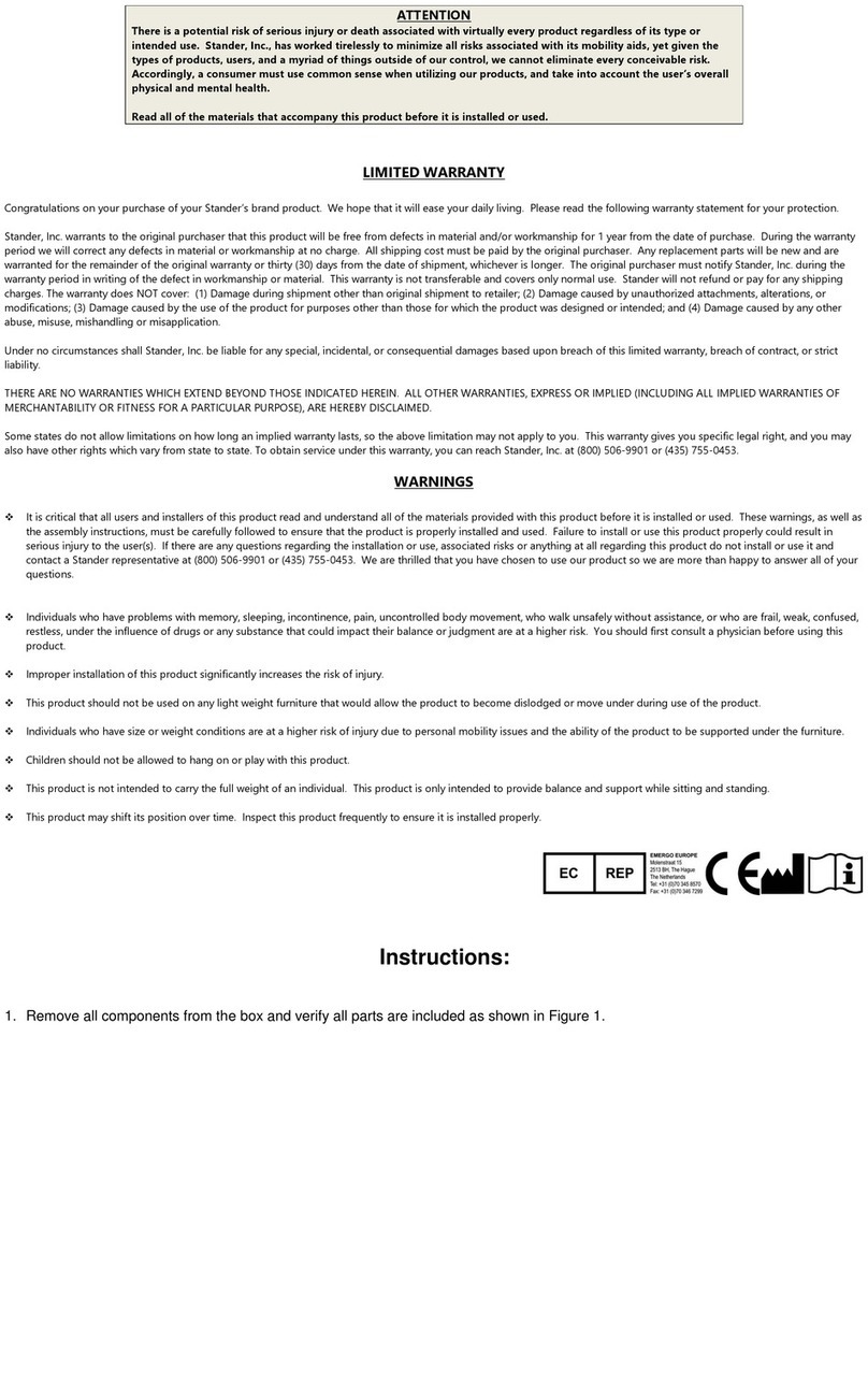 Stander Omni Tray 2600 User manual