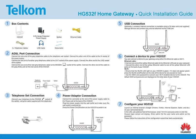Telkom HG532f Quick installation guide