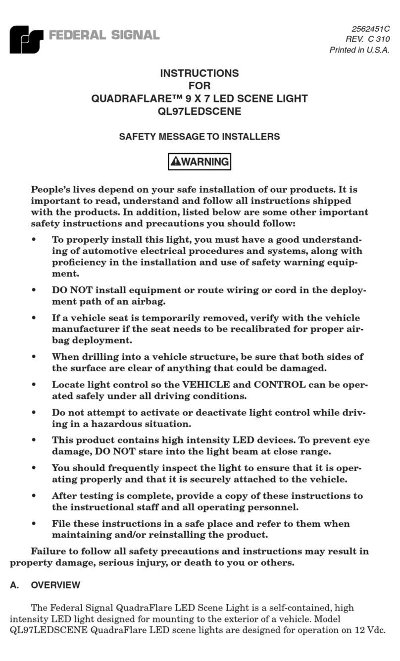 Federal Signal Corporation QUADRAFLARE QL97LEDSCENE instructions