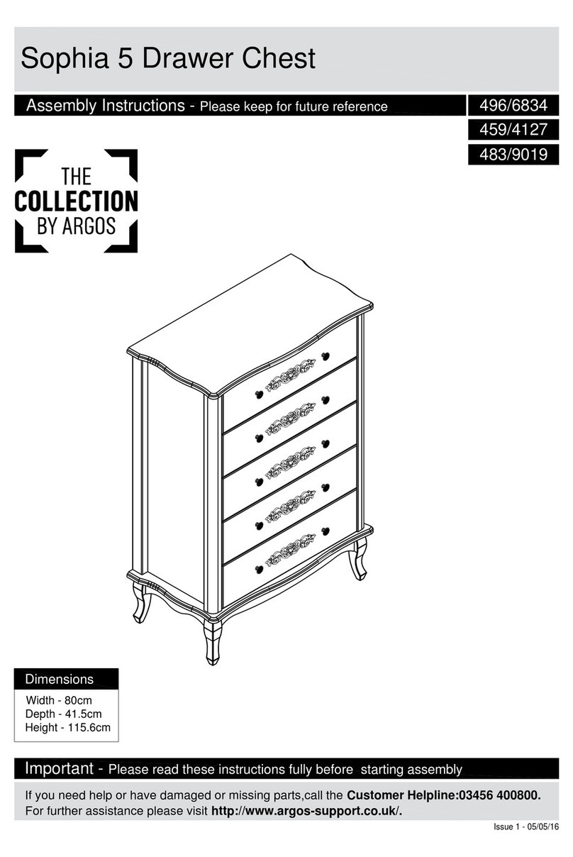 Argos Sophia 5 Drawer Chest Assembly instructions