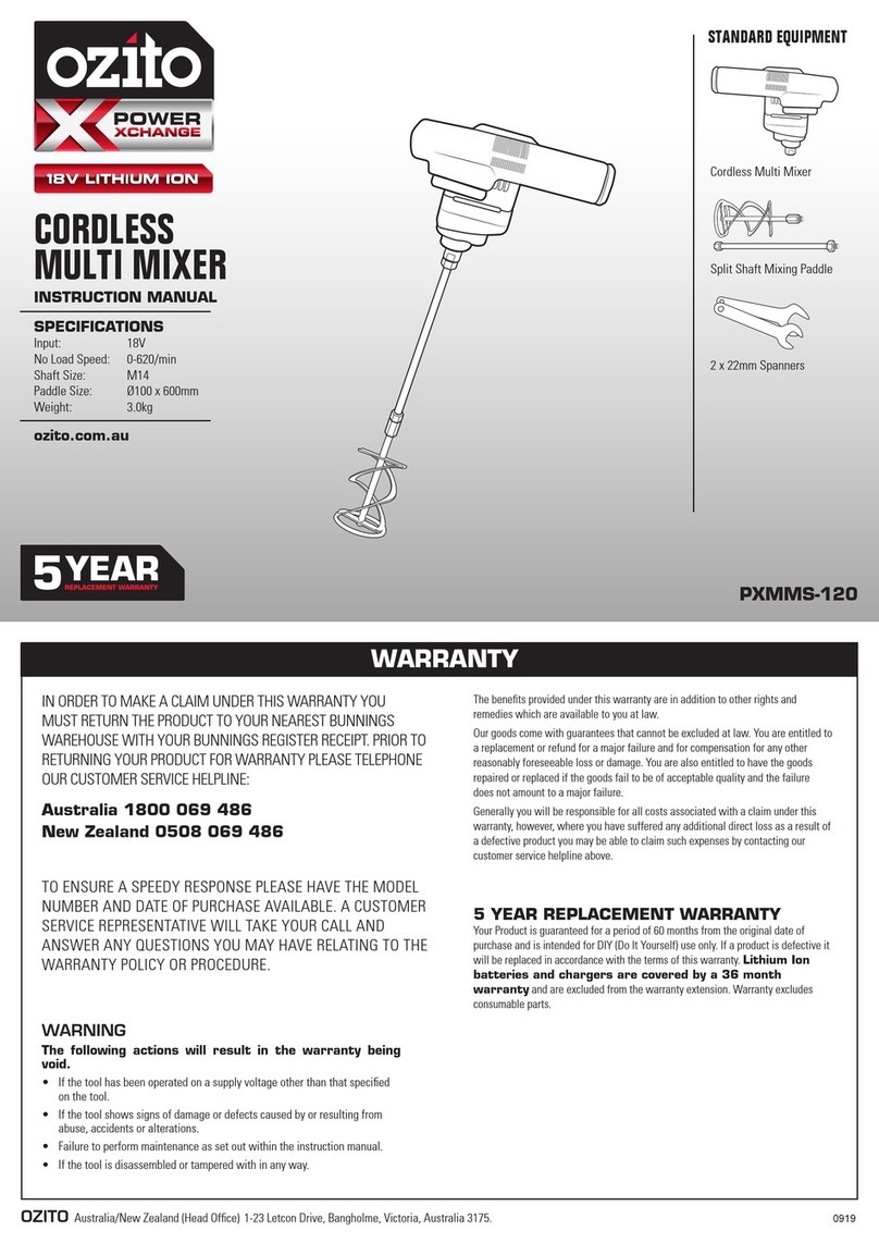 Ozito Power X Change PXMMS-120 User manual
